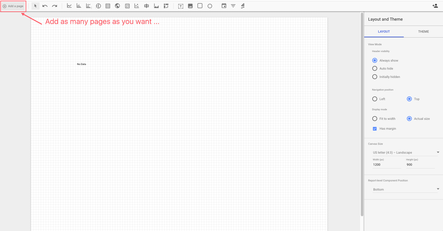 Click Add new page button to add new page