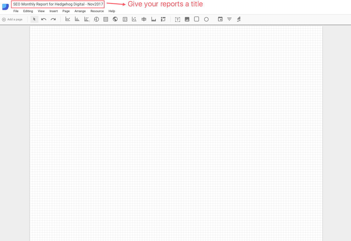 Google Data Studio Report Title