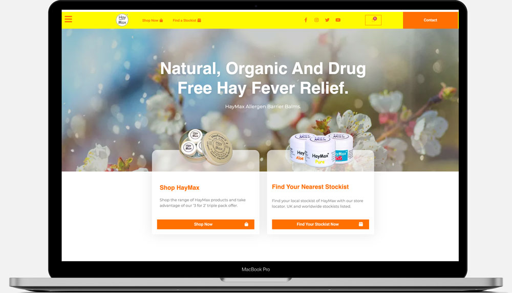 haymax desktop homepage